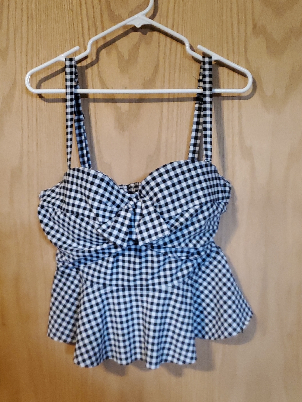 Gingham Torrid Swim Top - Black/White